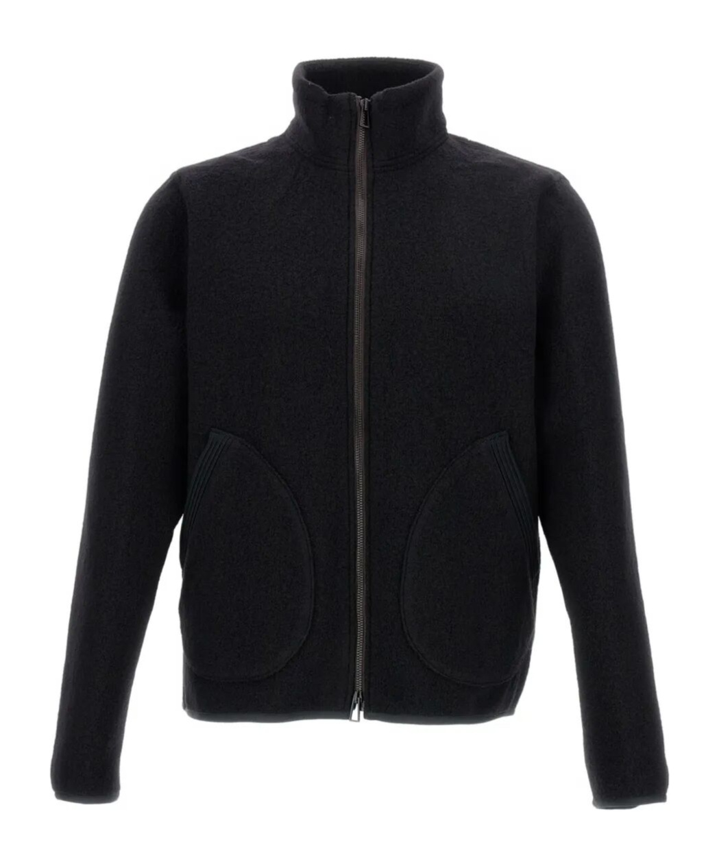 Paul Smith Minimalist Black Jacket With High Collar In Black