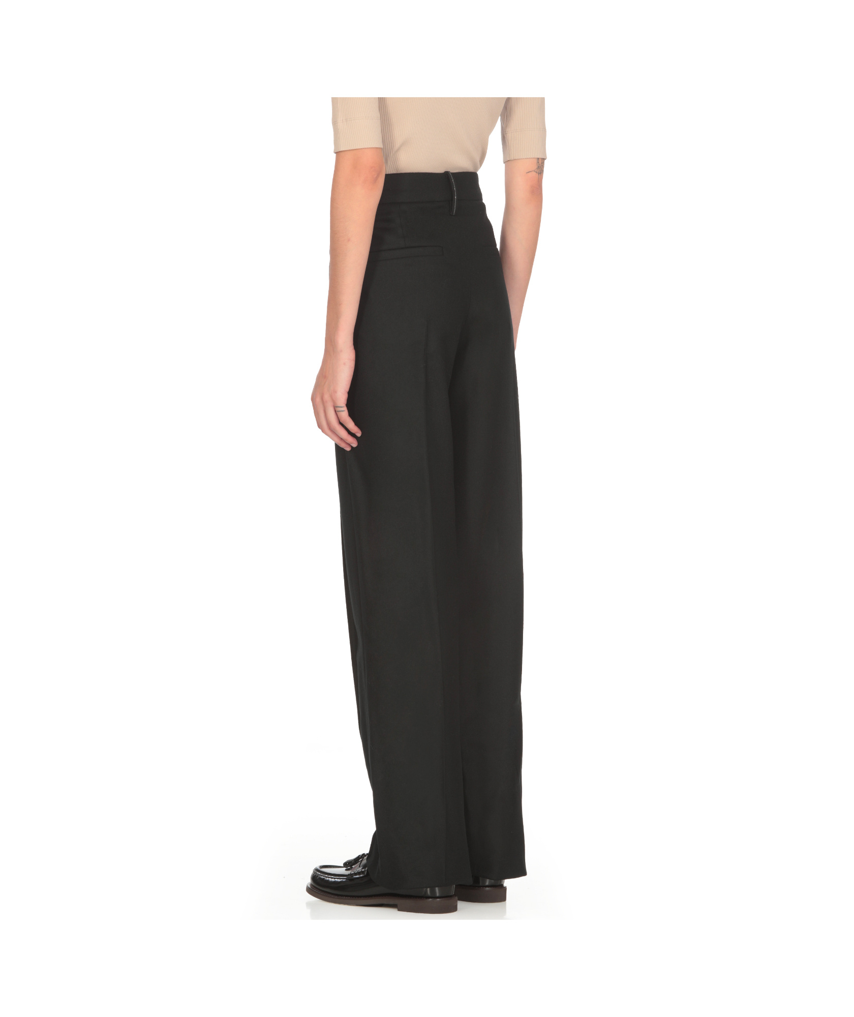 BRUNELLO CUCINELLI MONILI DETAIL WIDE-LEG TROUSERS