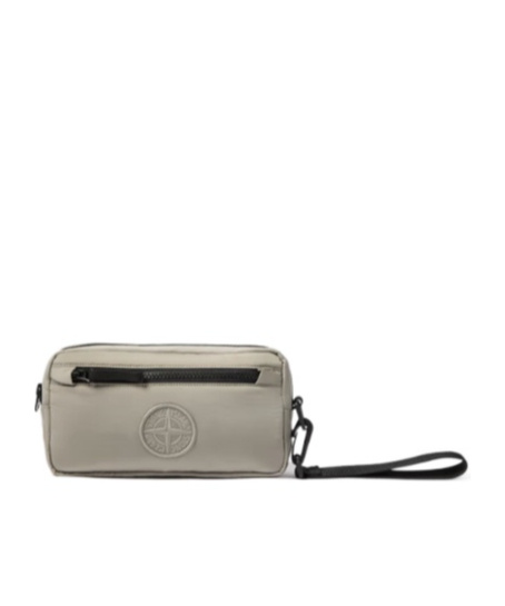 Shop Stone Island Logo Clutch In White