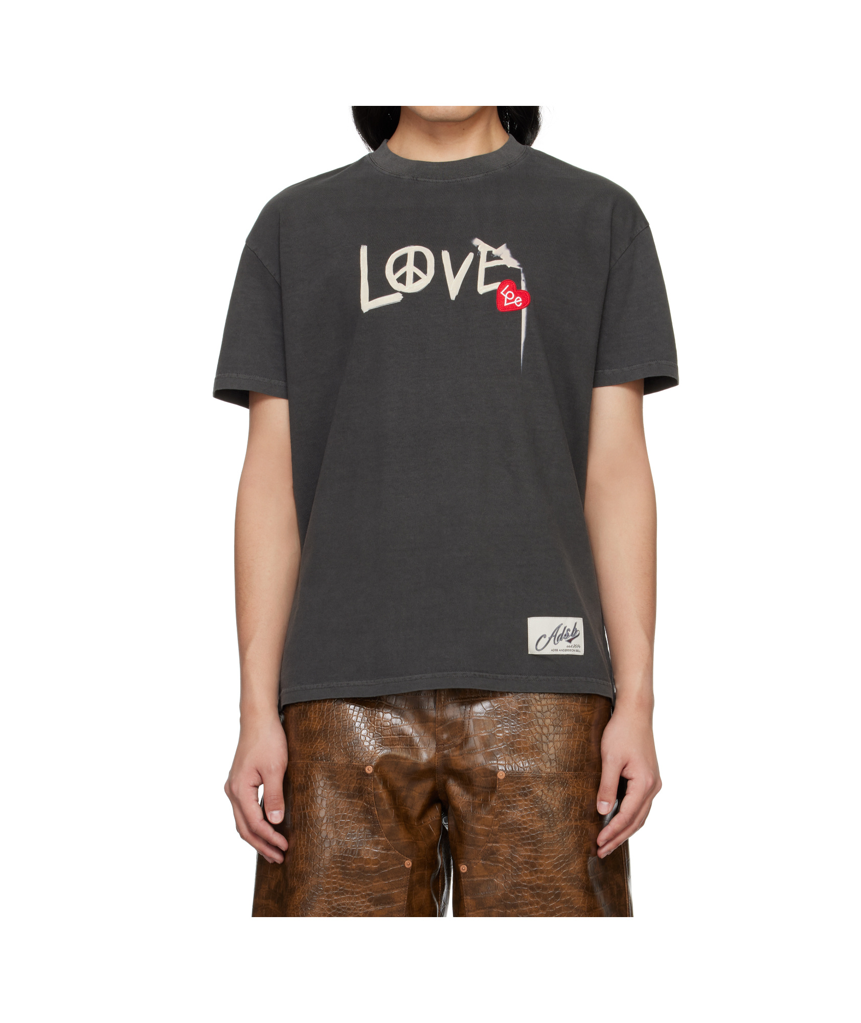 Andersson Bell Gray 'love' T-shirt In Grey