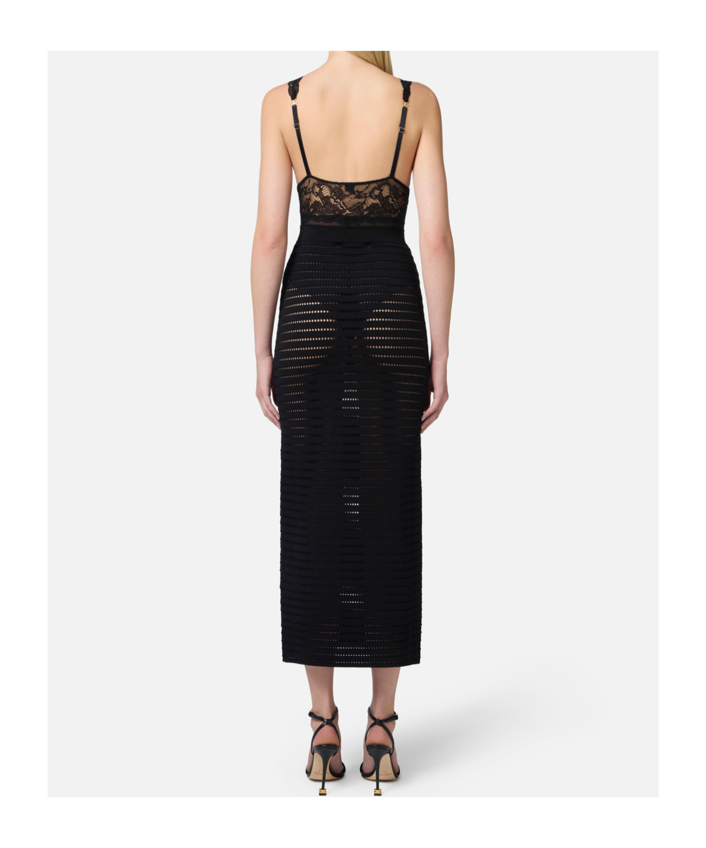 Elisabetta Franchi 3d Flower Lace Jumpsuit In Black
