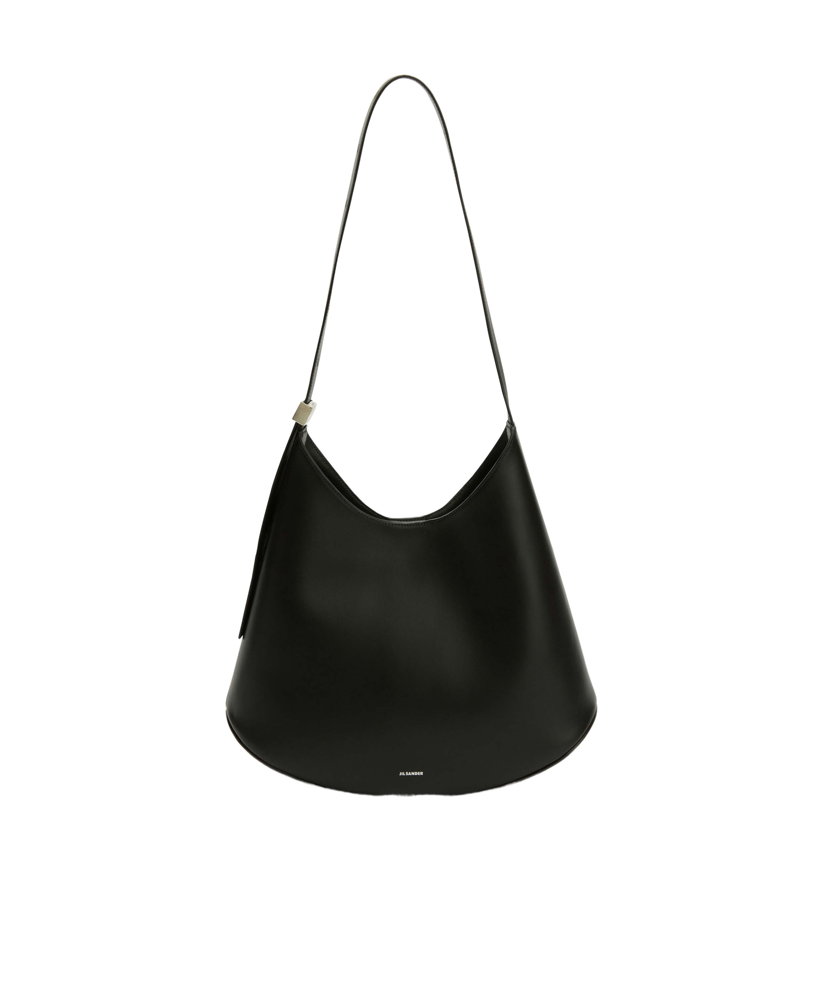 Jil Sander Crescent-shaped Shoulder Bag With Adjustable Strap In Black