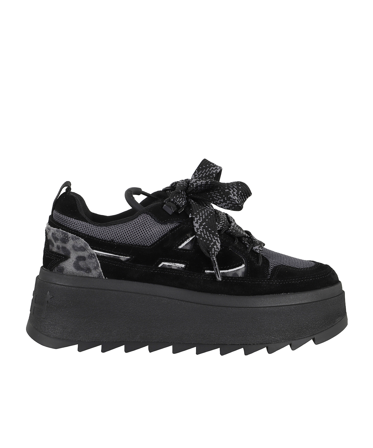 Ash Platform Sneakers With Suede Inserts In Black