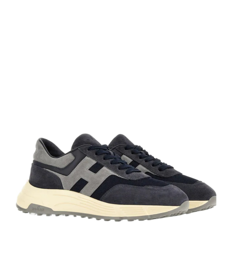 Hogan Hyperlight Leather Sneakers In Gray