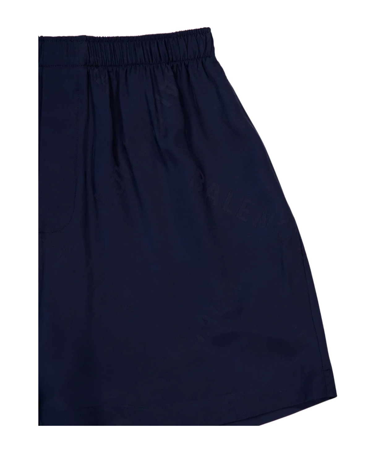 Balenciaga Bermuda Satin Shorts Elastic Waistband In Dark Navy