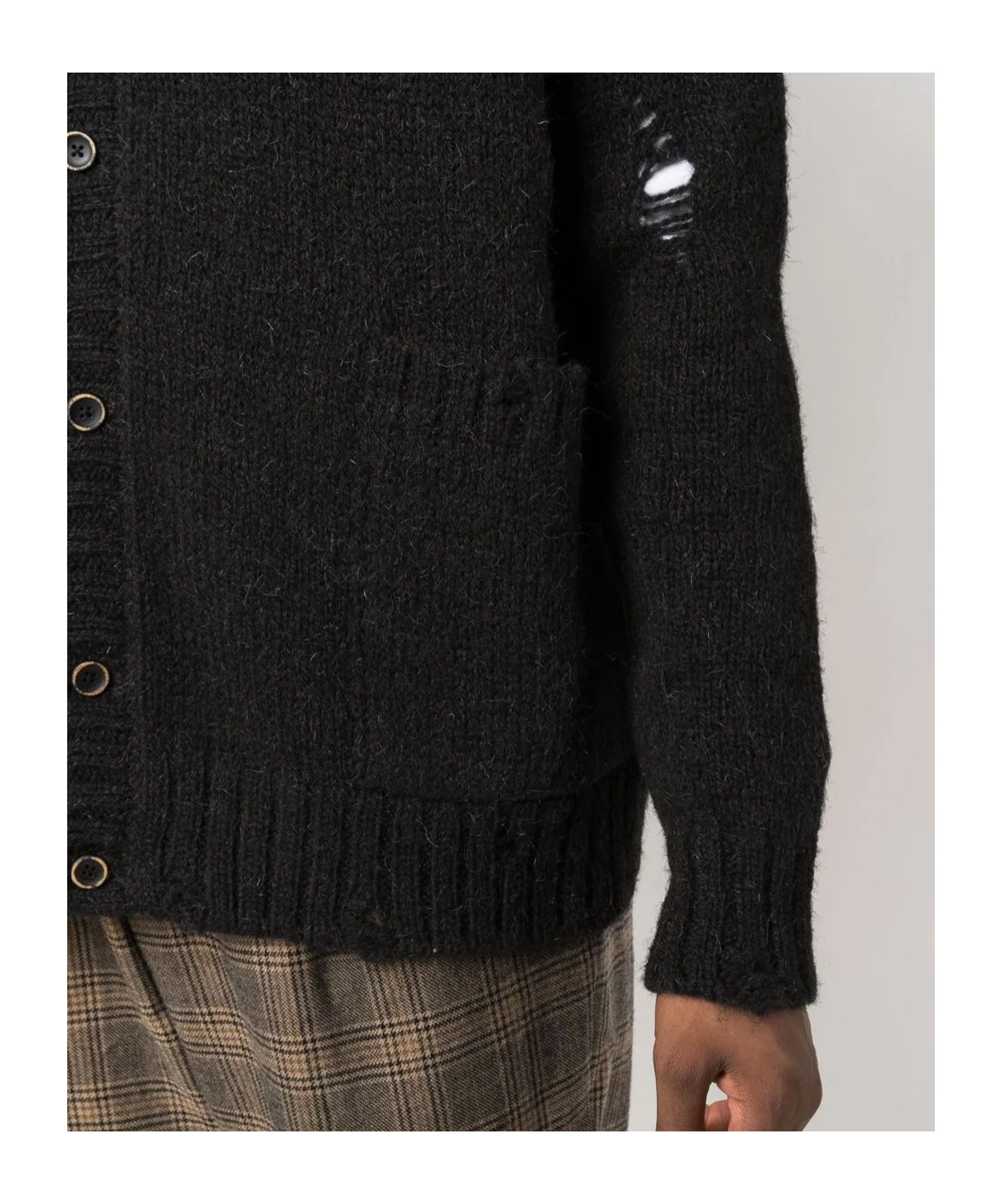 Uma Wang Long-sleeved Knitted Cardigan In Black