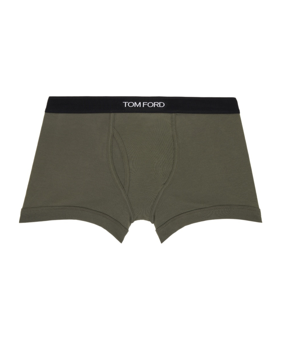 Tom Ford Khaki Classic Fit Boxer Briefs In Green