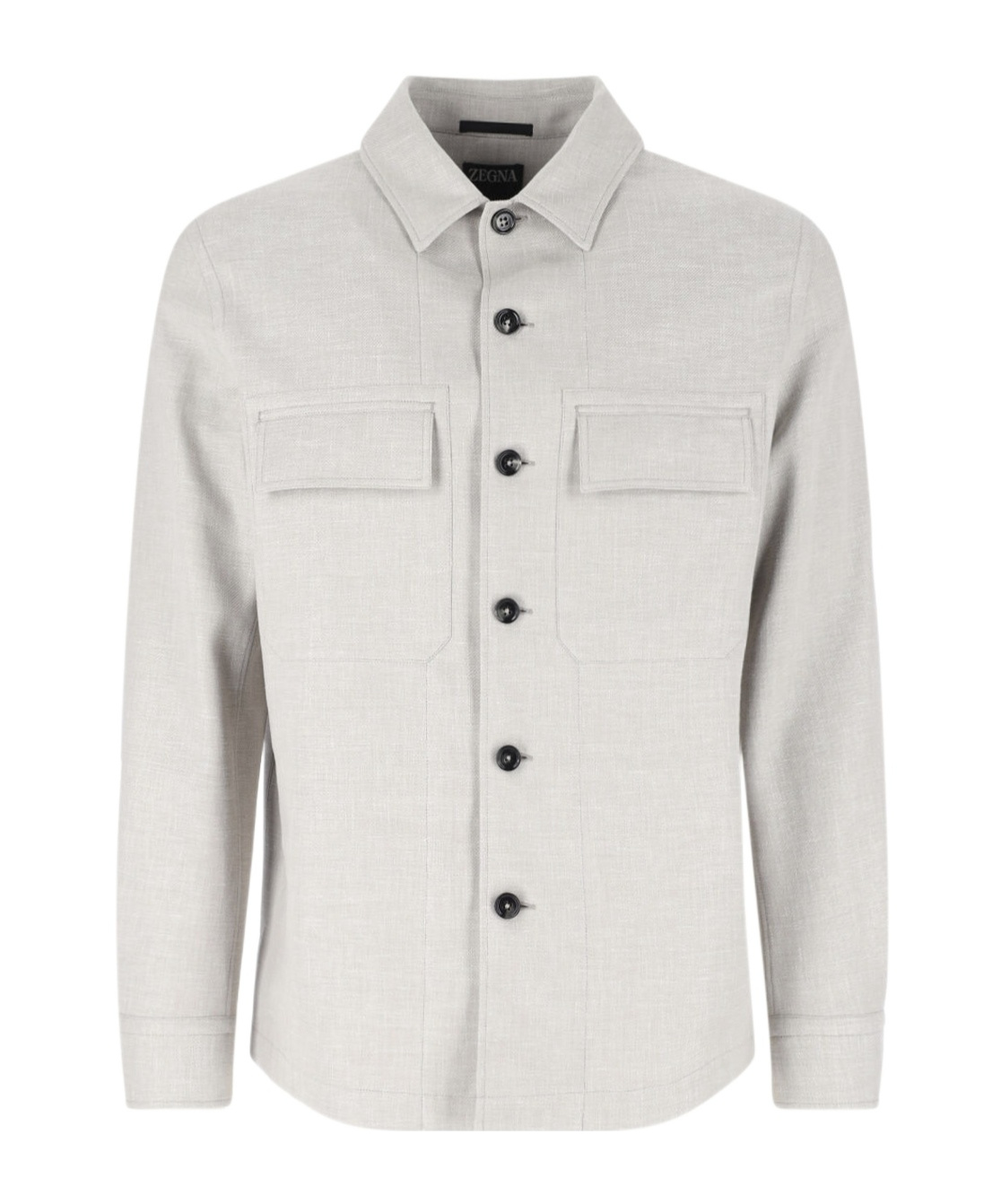 Shop Zegna Long Sleeve Shirt Jacket In Grey