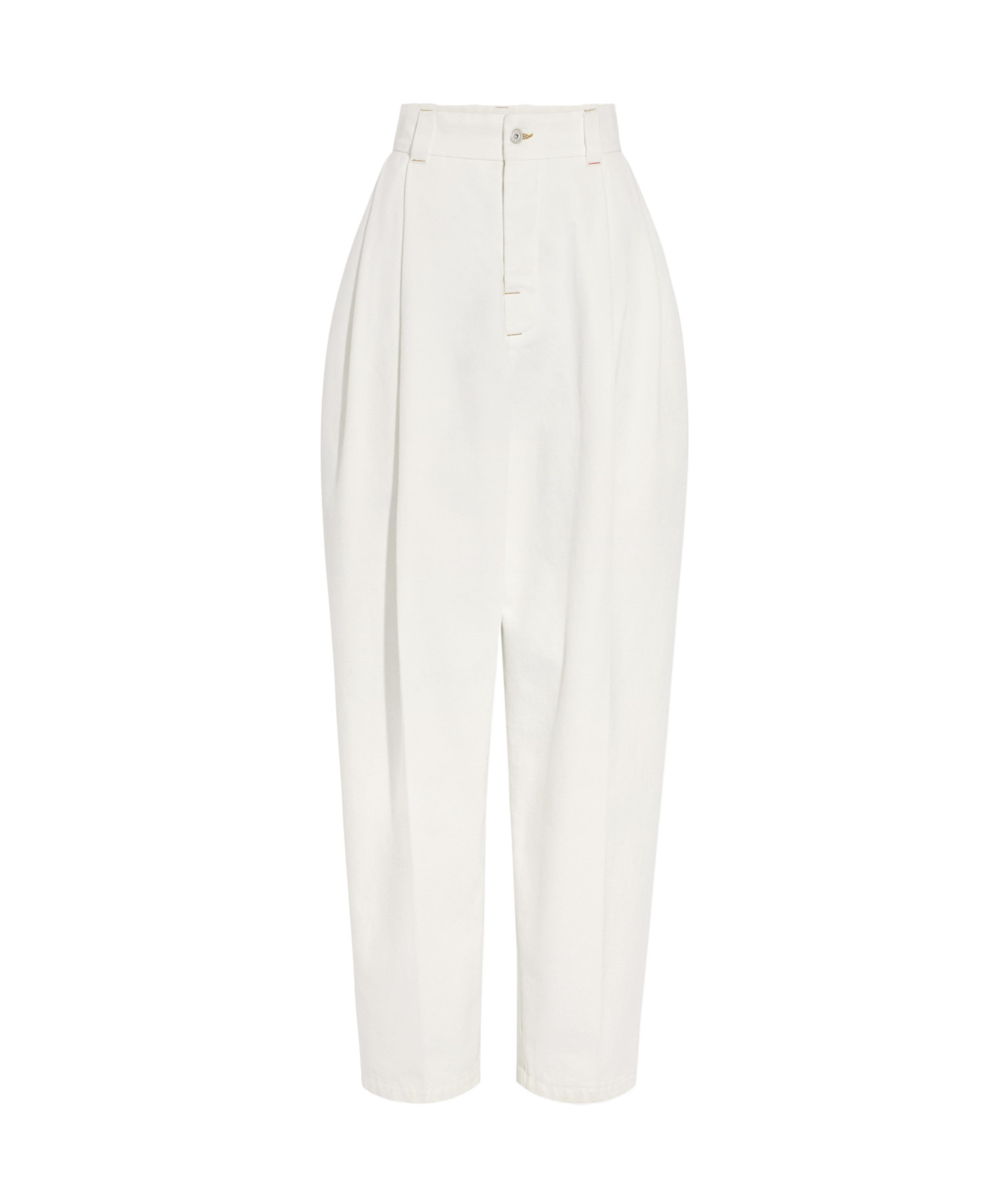 Jacquemus Pleated Zipper Jeans In White