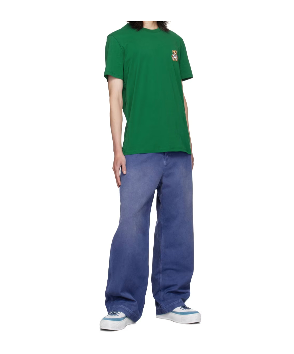 Moschino Green Teddy Patch T-shirt In Green