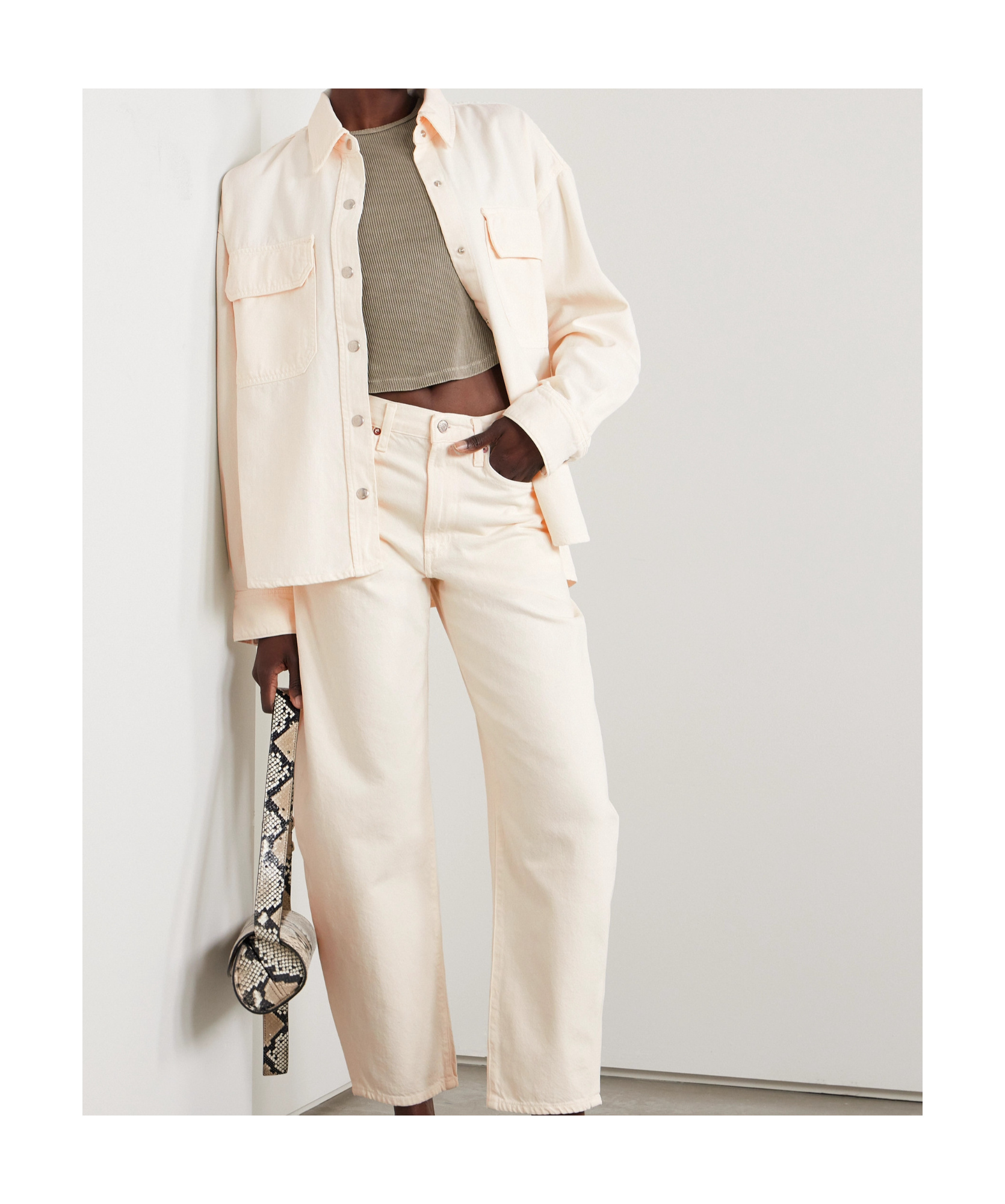 Agolde Long Sleeve Shirt In Neutral