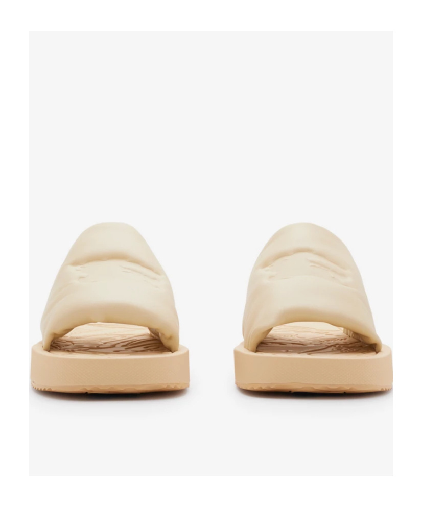 Burberry Ekd Slab Slides In Nude