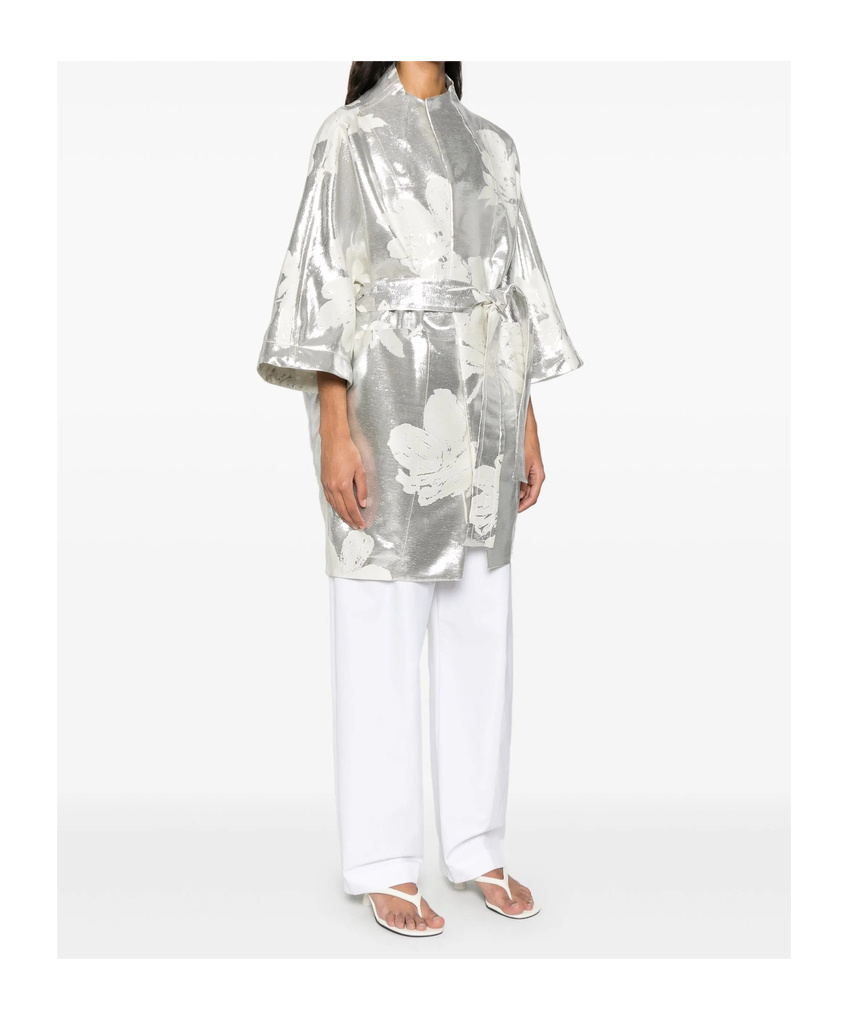 Gianluca Capannolo Floral Pattern Casual Jacket In Gray