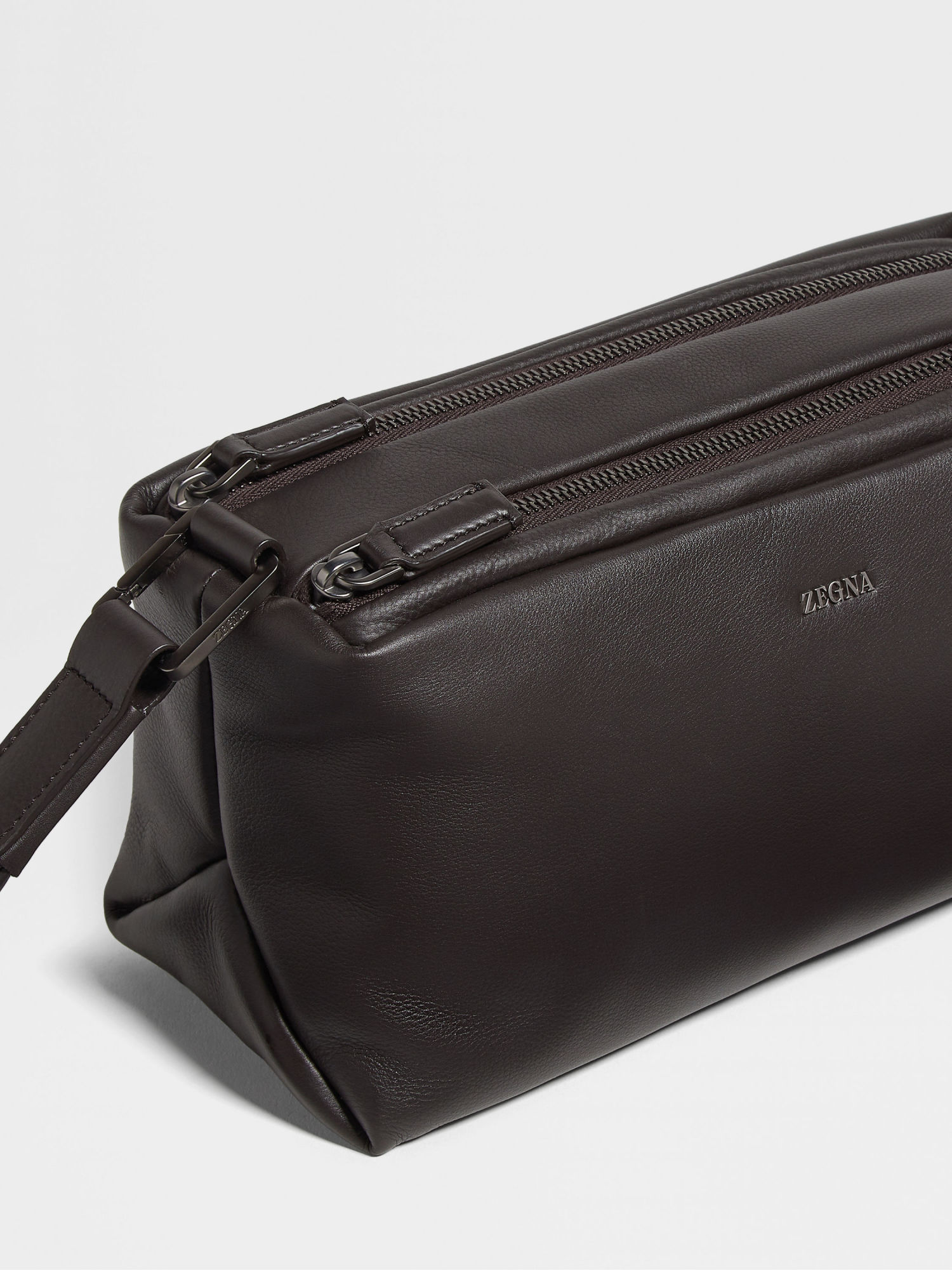 Zegna Secondskin Softy Pouch In Brown