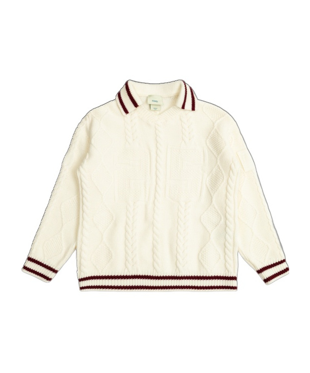 Fendi Cable-knit Polo-neck Sweater