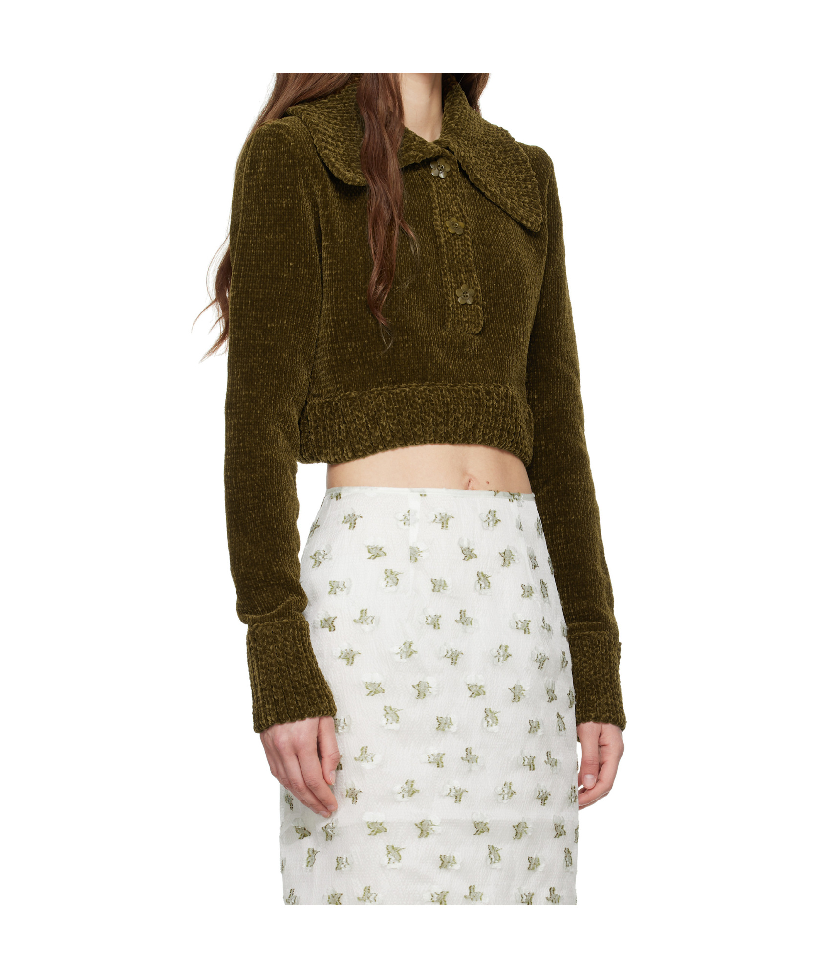 Cecilie Bahnsen Calla Sweater In Olive Green