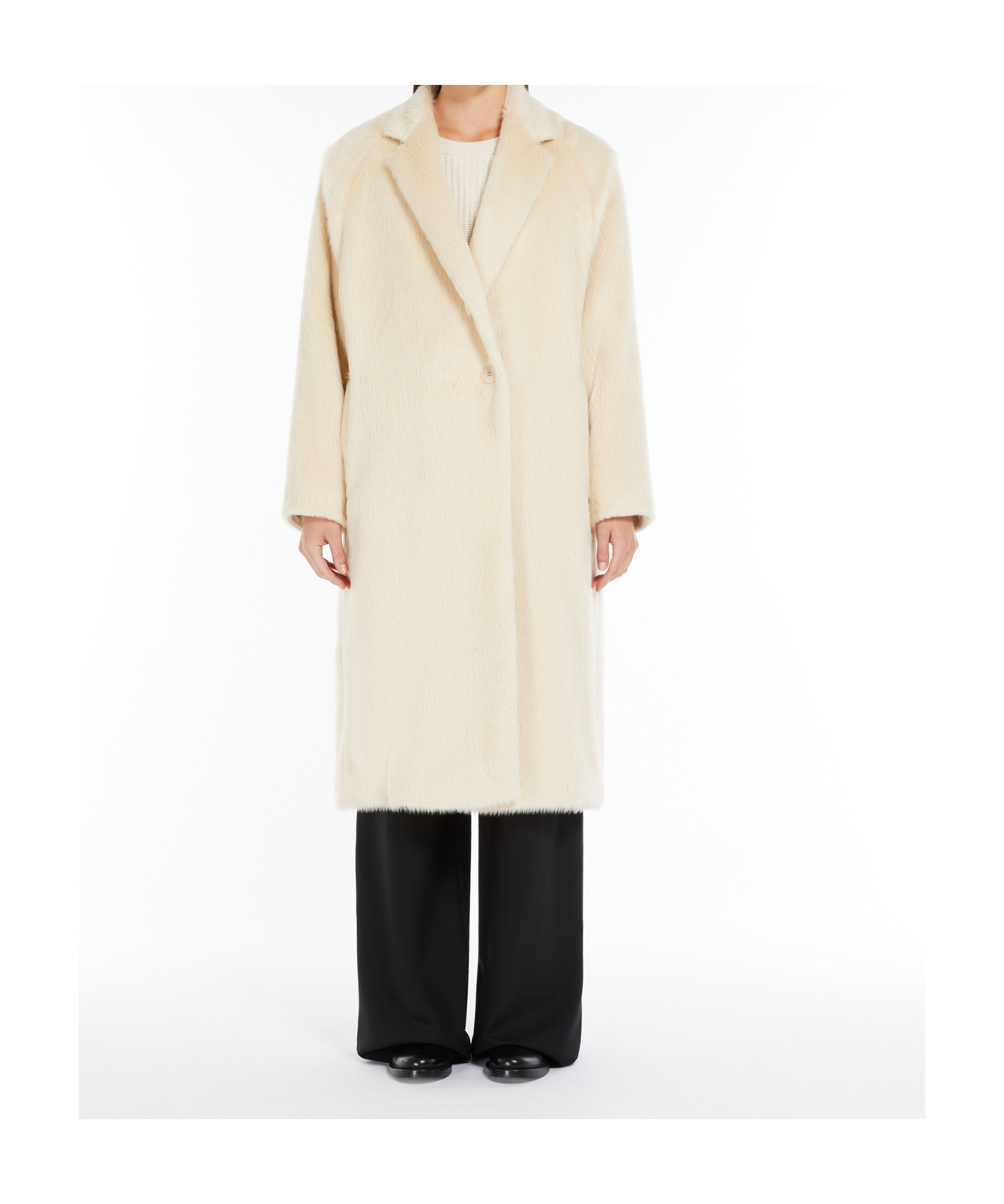 Shop Max Mara Xavier Single-breasted Straight Hem Coat In Nude