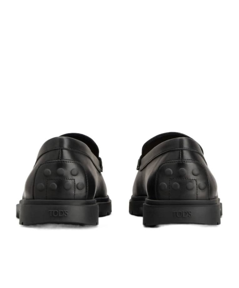 Tod's Round Head Loafer Shoes In Black