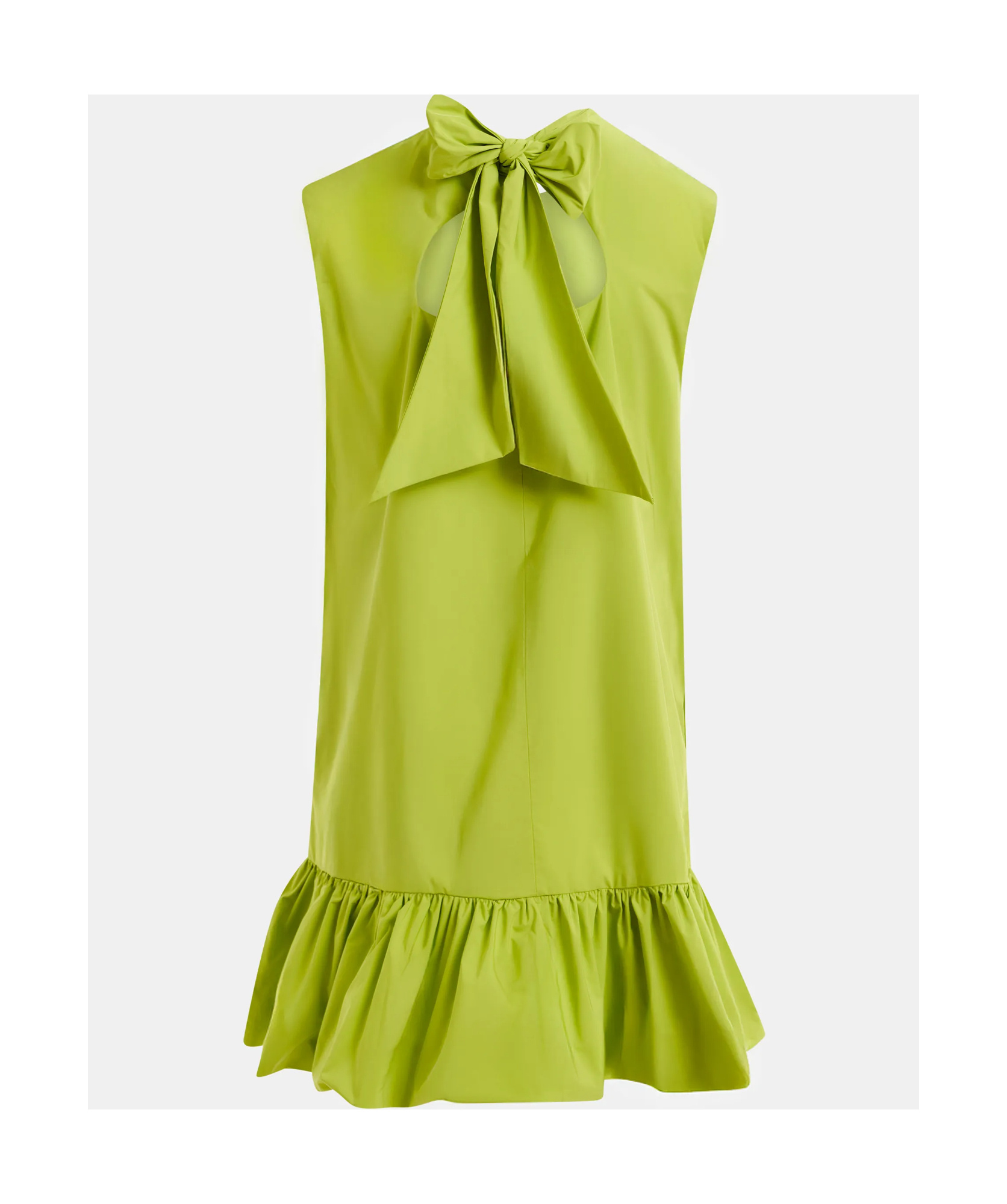 Essentiel Antwerp Hibernate Ruffle Mini Dress Citronella In Green
