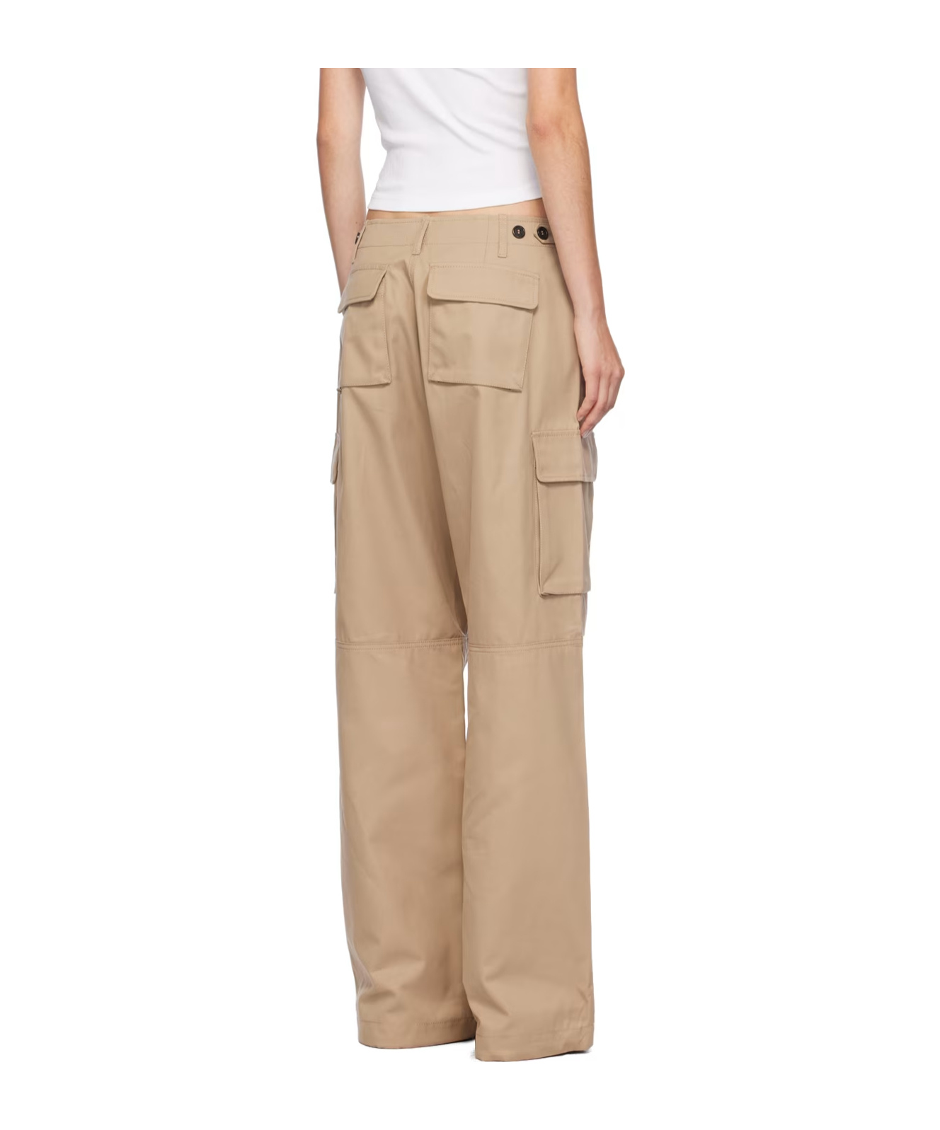 Coperni Tailored Wide Leg Overalls Casual Pants In Nude