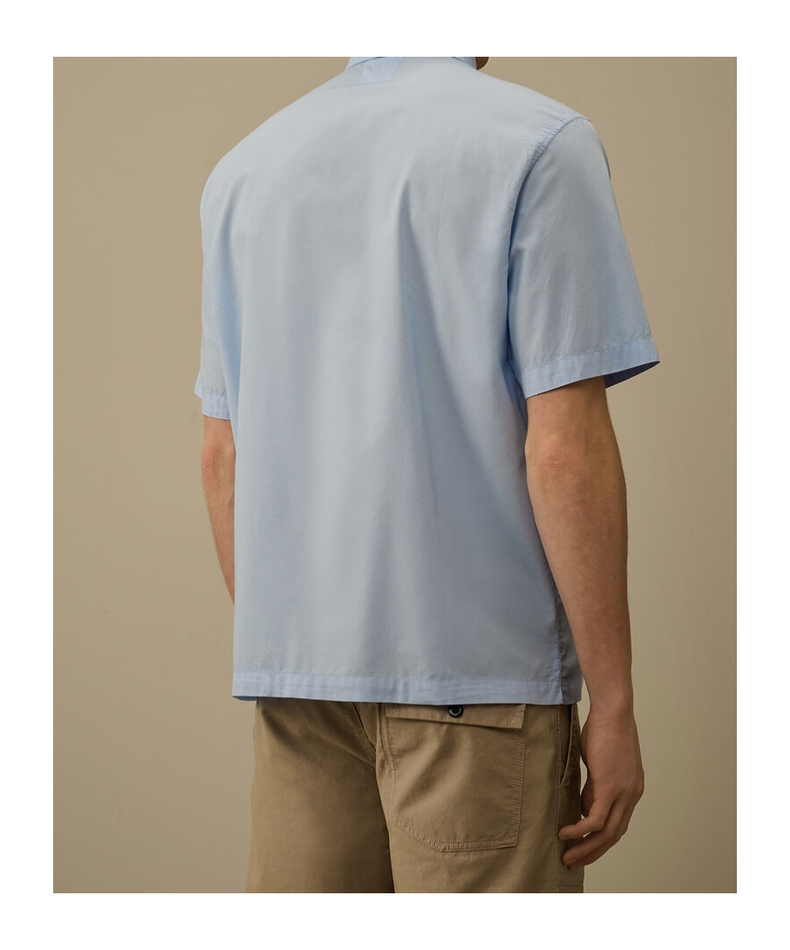 C.p. Company Logo-embroidered Shirt In Blue