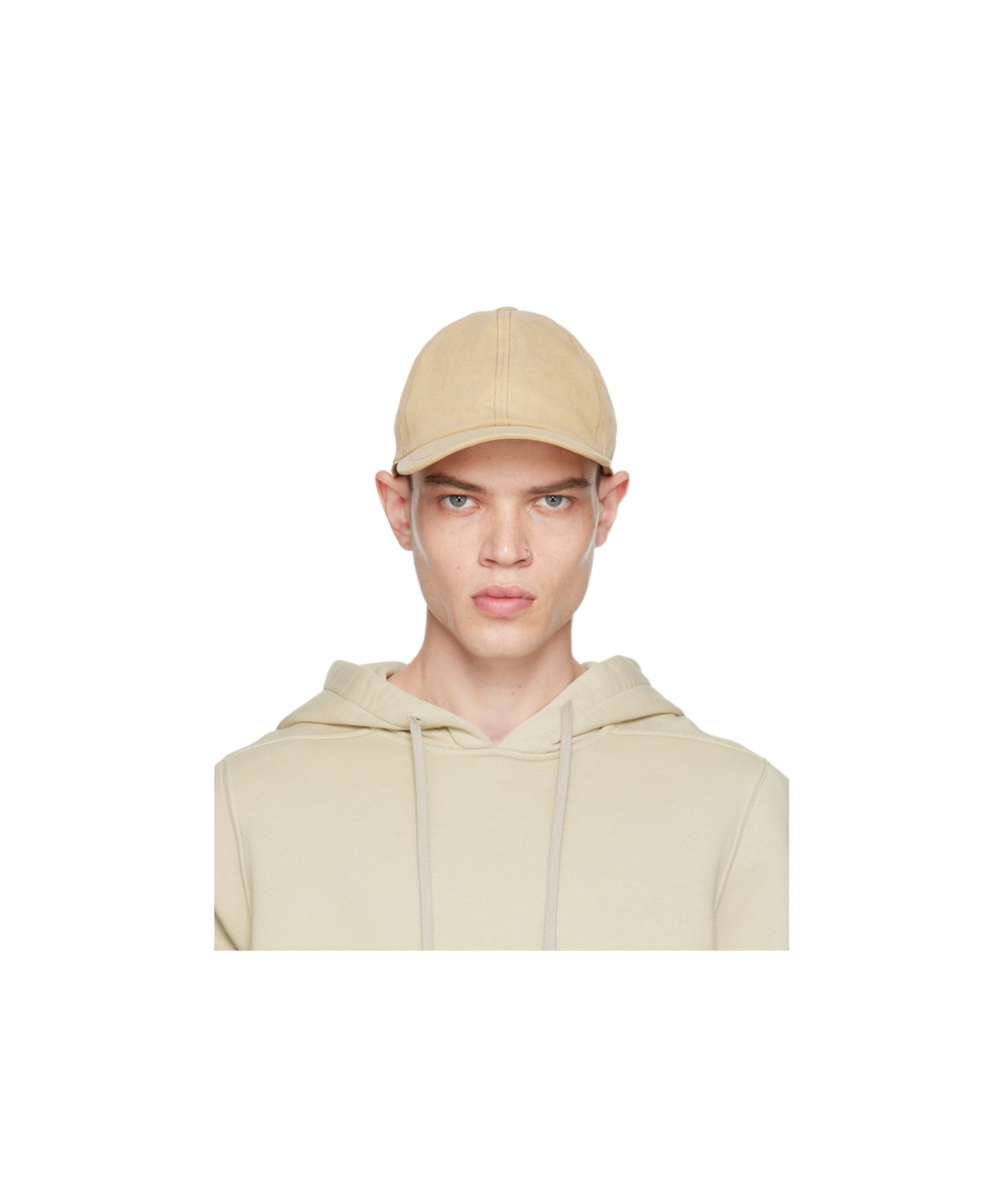 Rick Owens Drkshdw Overdyed Foil Baseball Cap In Nude