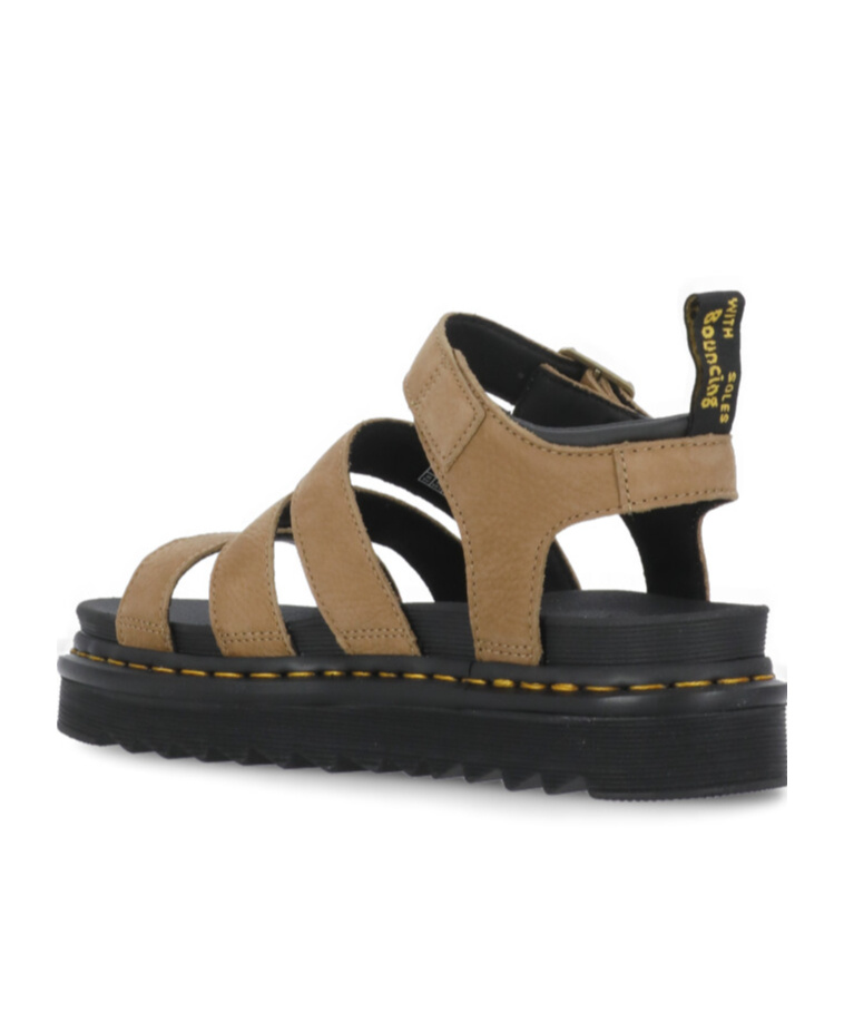 Shop Dr. Martens' Round-headed Open-toed Flat Sandals In Black