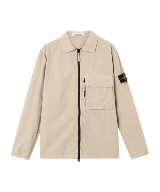 Stone Island Zip-front Patch-pocket Jacket In Neutral