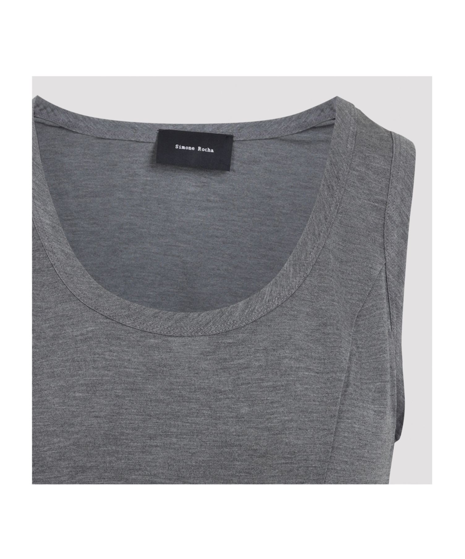 Simone Rocha Easy Tank Top Featuring Bow Tails In Gray