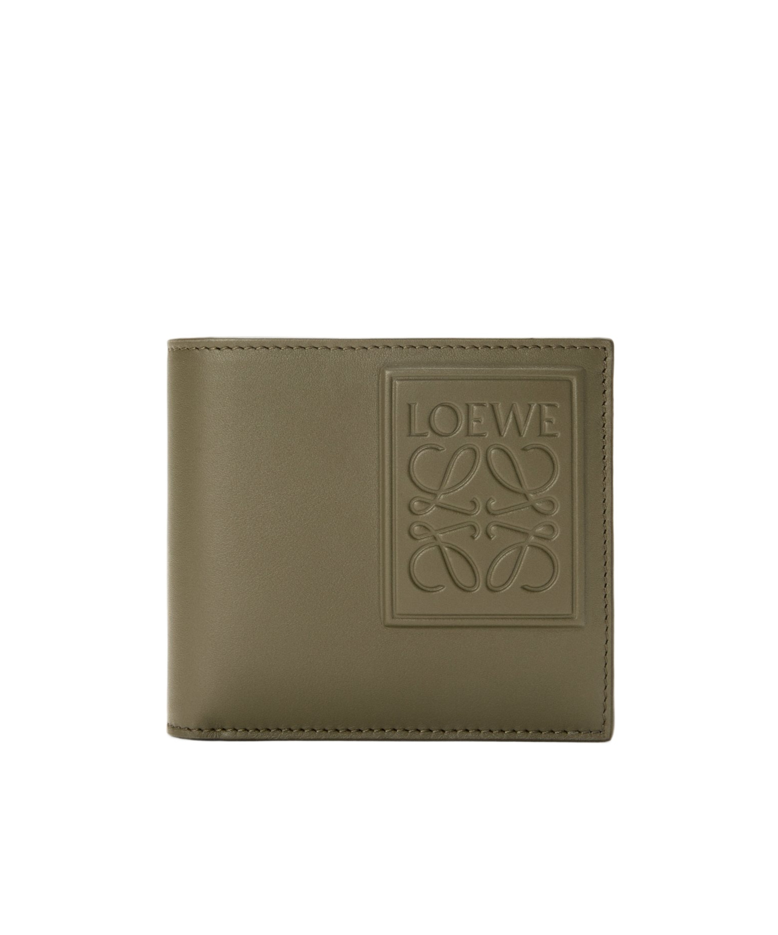 Loewe Bifold Coin Wallet In Satin Calfskin In Green