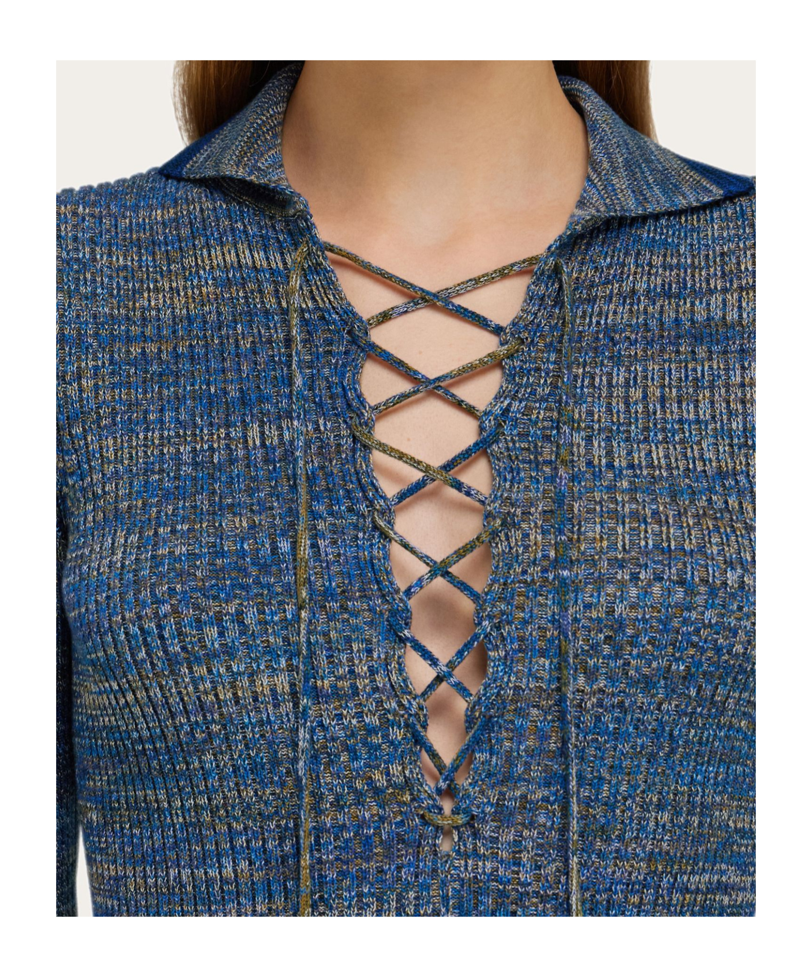 Ferragamo Long-sleeved Sweater In Blue