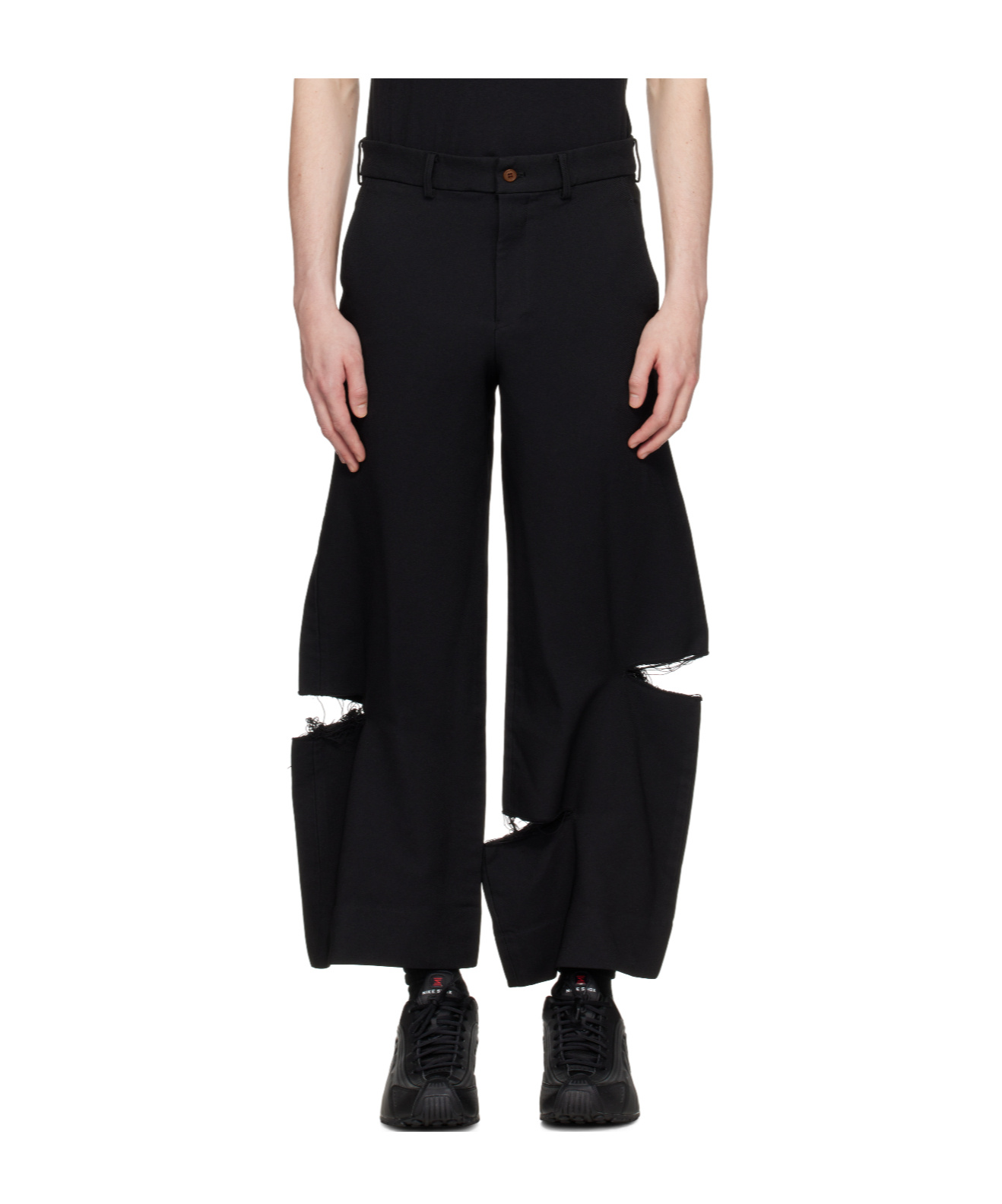 Comme Des Garçons Black Thick Gabardine Trousers