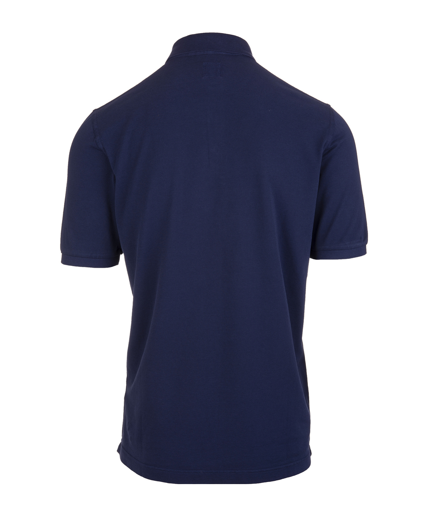 Fedeli Piquet Polo With Collar And Short Sleeves In Blue