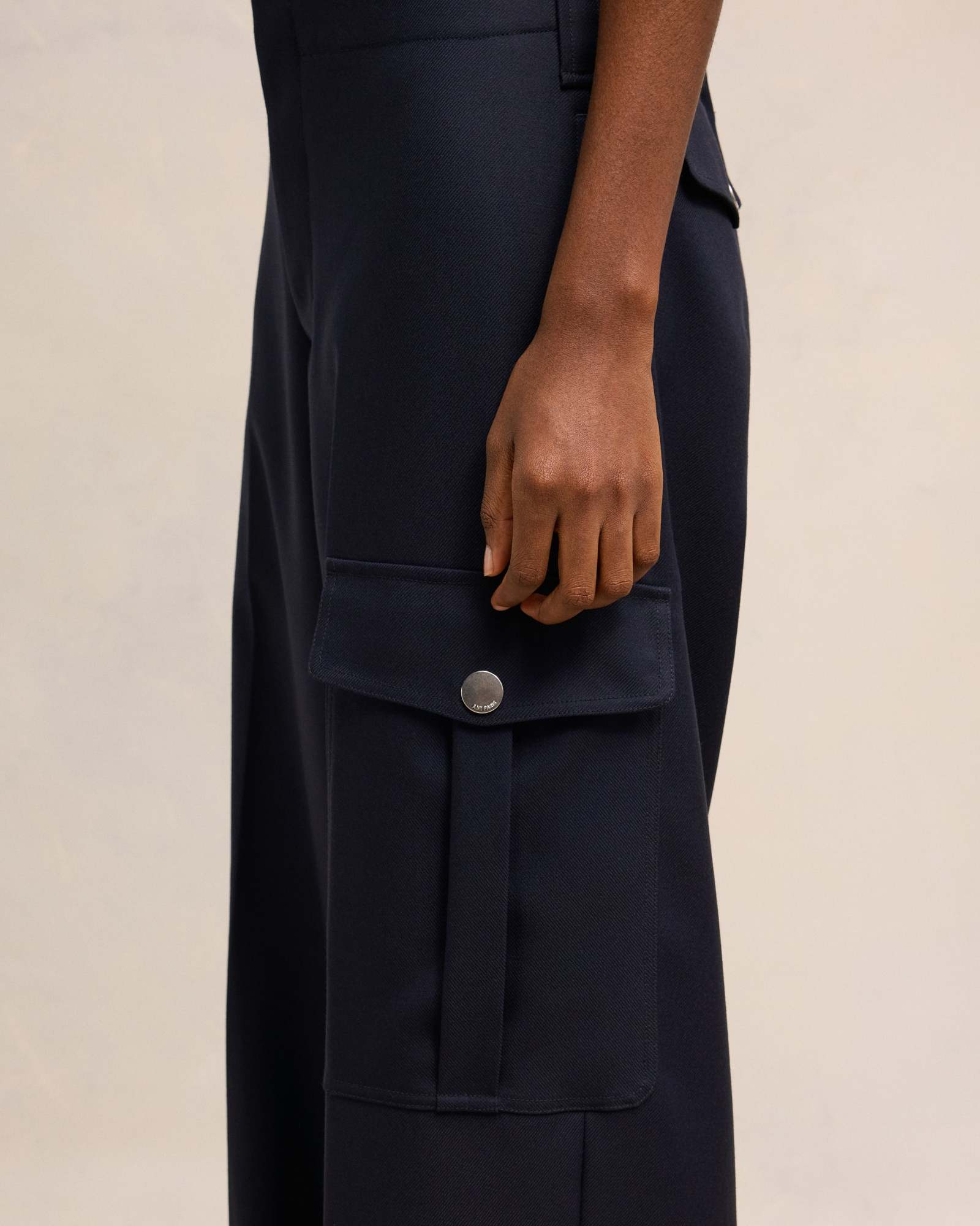 Shop Ami Alexandre Mattiussi Wool Gabardine Casual Pants In Black