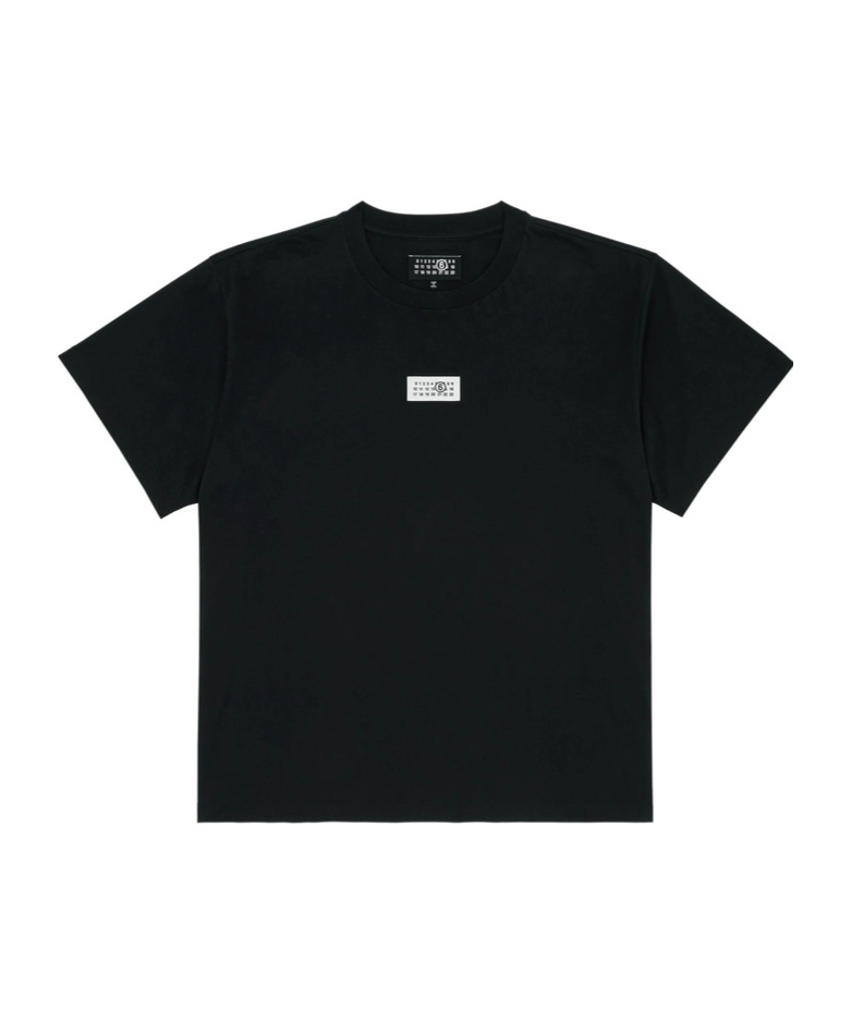 Mm6 Maison Margiela Mm6 By Maison Margiela Relaxed-fit Black Cotton T-shirt With Front Logo Patch