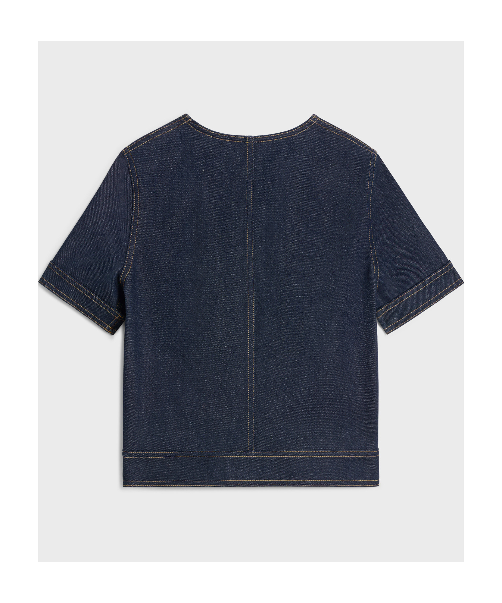 Celine Short-sleeved Denim Jacket In Black