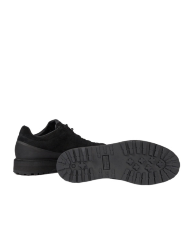Stone Island Textured Black Sneakers With Suede Upper In Black