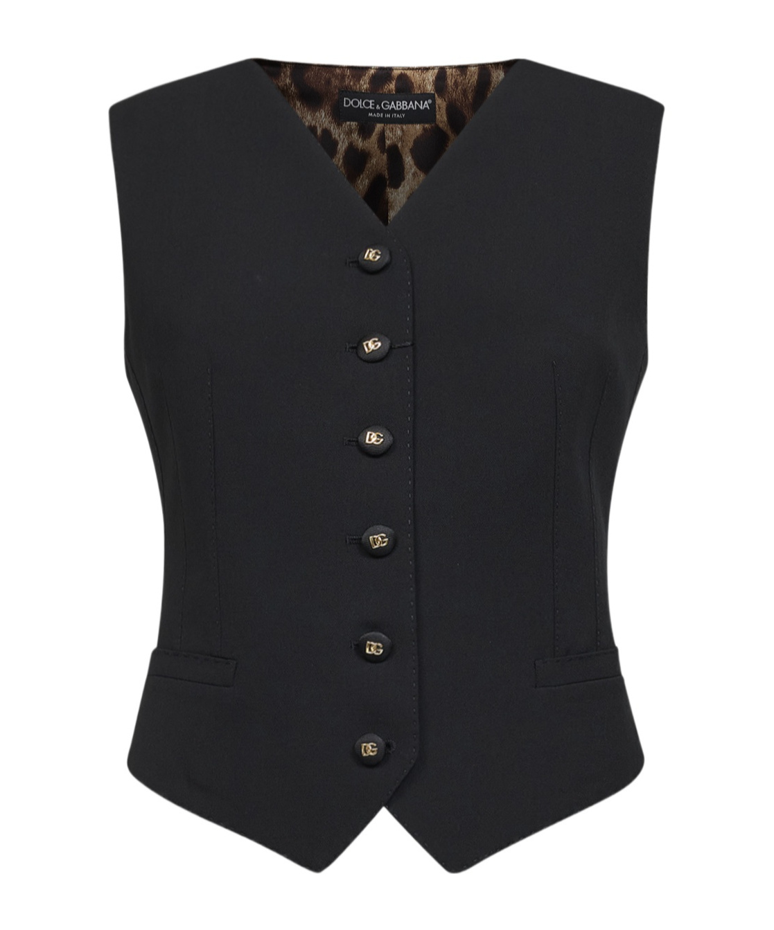Dolce & Gabbana Button-up Vest In Black