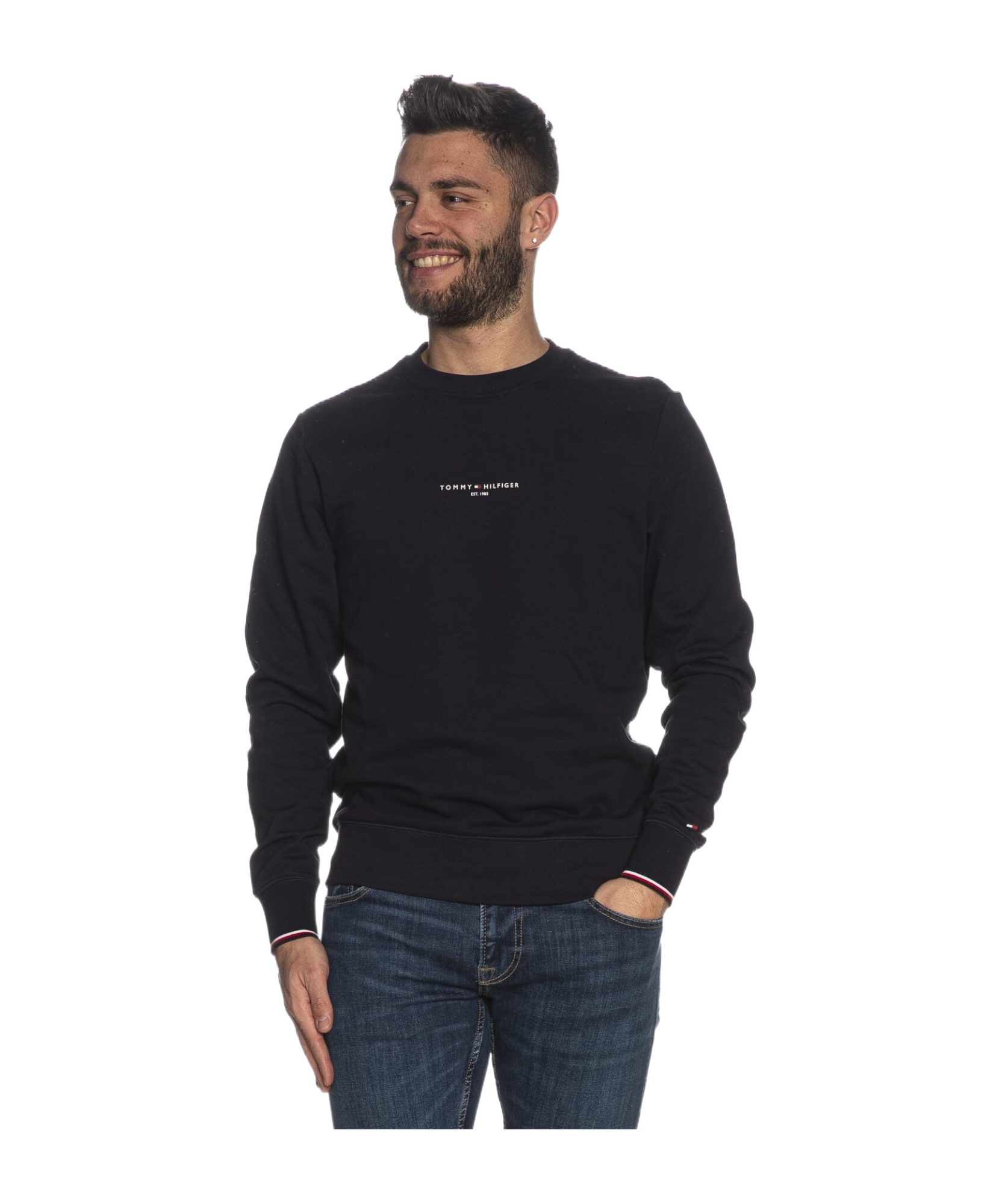 Tommy Hilfiger Long-sleeved Sweater In Black