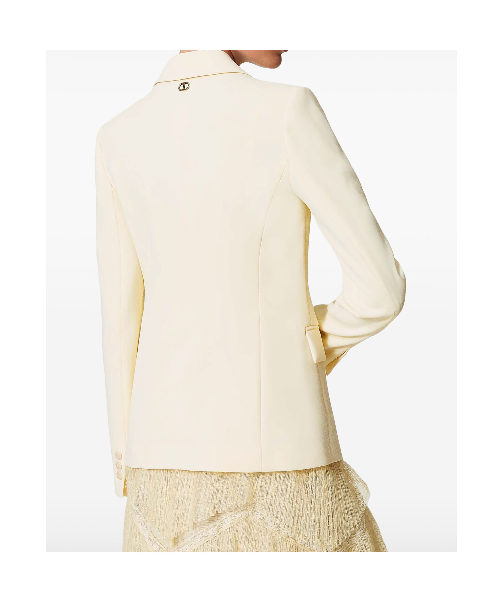 Twinset White Crepe Blazer In White