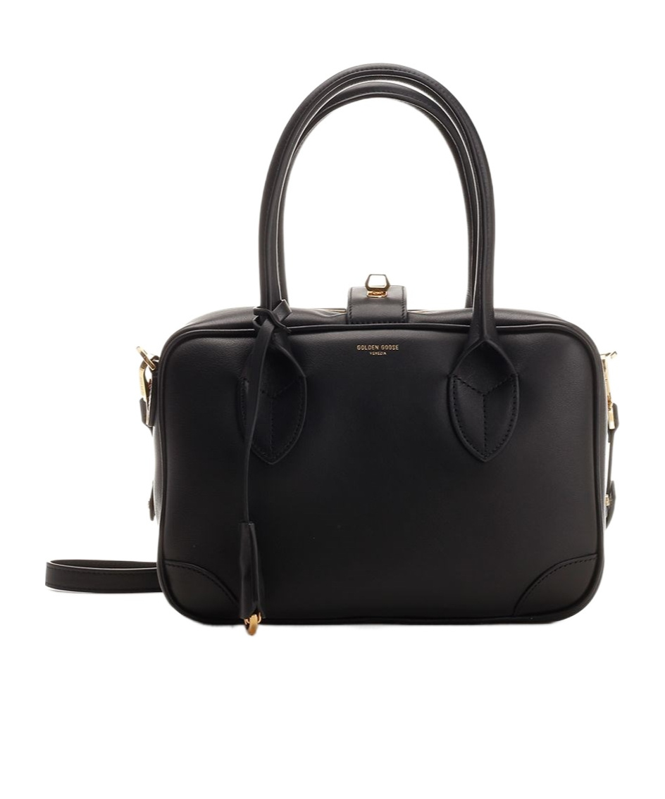 Golden Goose Deluxe Brand Logo Printed Zipped Tote Bag In Black
