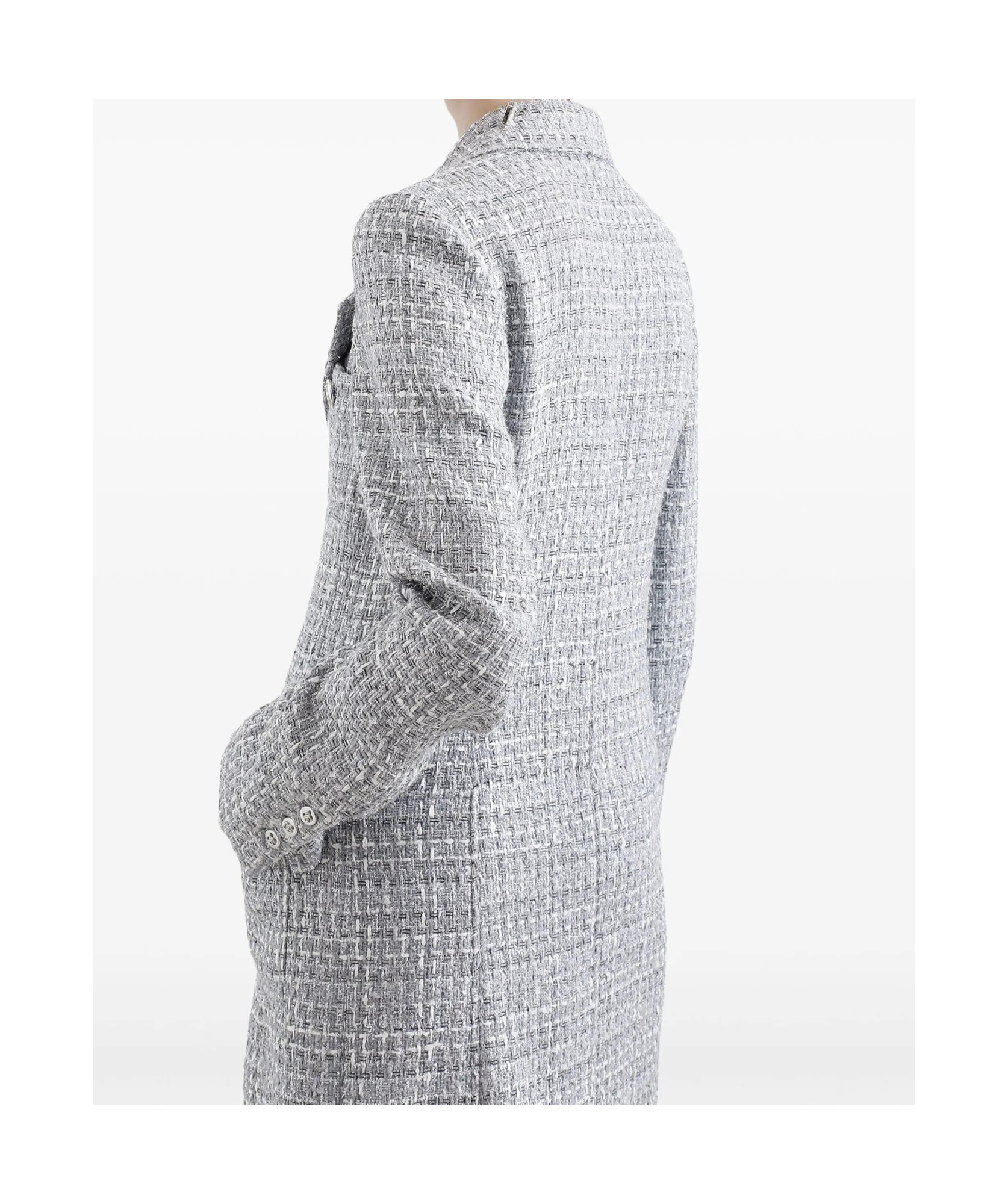 Dolce & Gabbana Tweed Coat In Gray