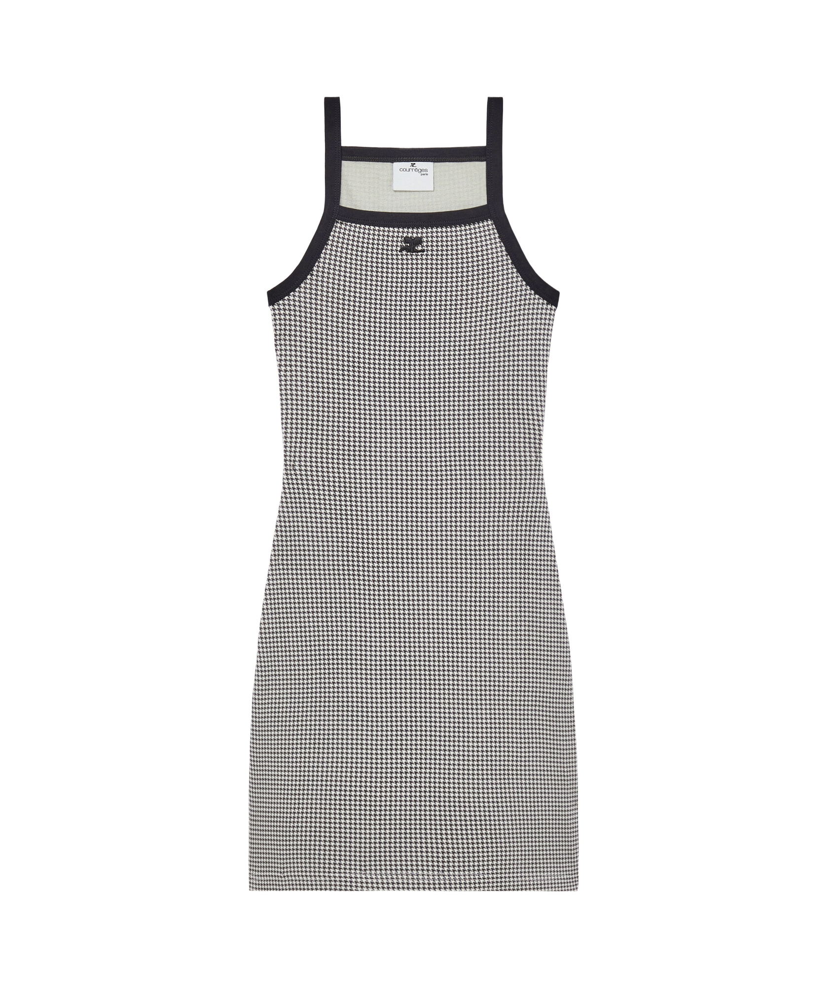 Courrèges Racerback Mini Dress With Contrasting Straps And Logo Detail In Gray