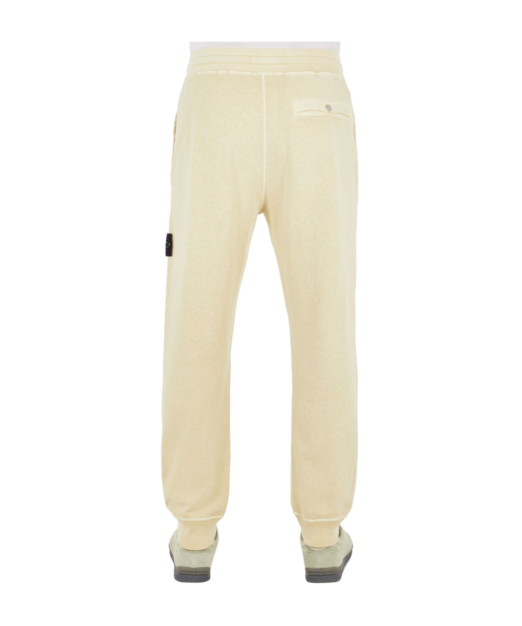 Stone Island Fleece Trousers Beige Cotton In Nude