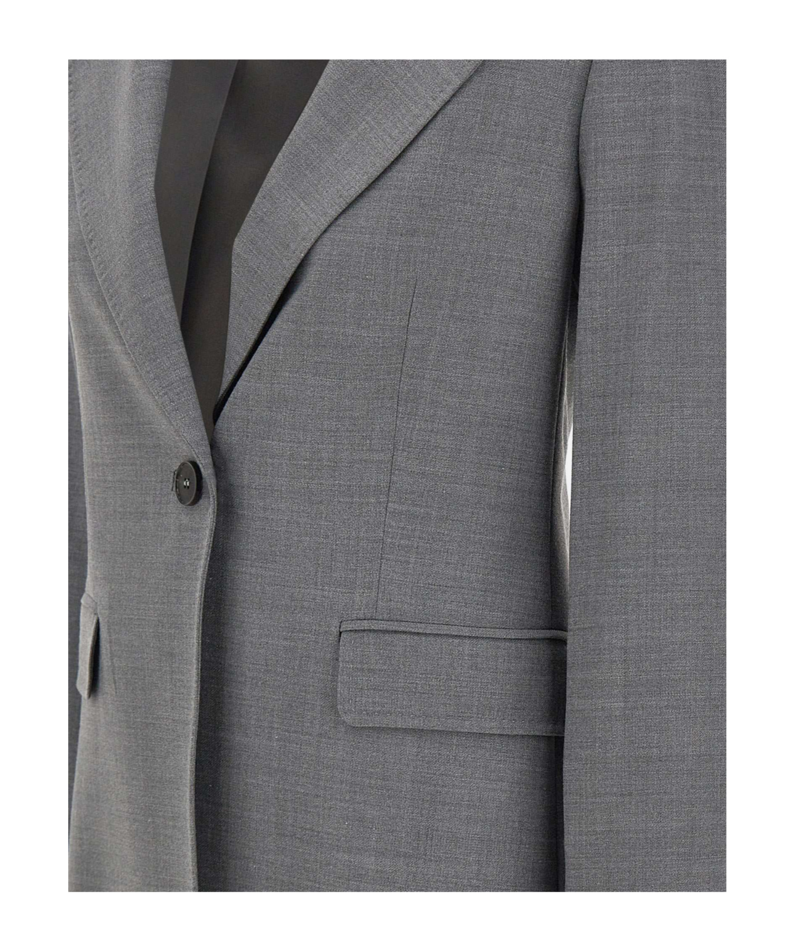 Marella Padded-shoulder Single-button Blazer In Gray