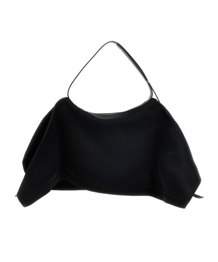 Issey Miyake Enveloping Square Satin Shoulder Bag In Black