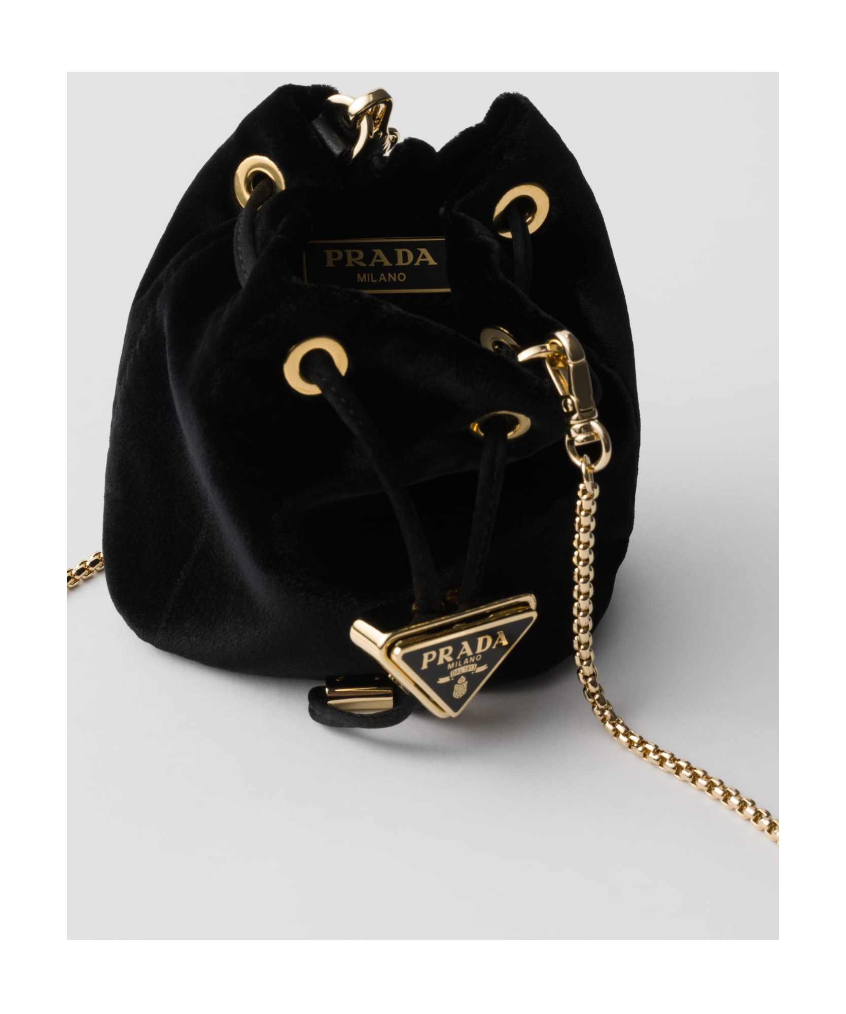 Prada Velvet Mini Bag In Black