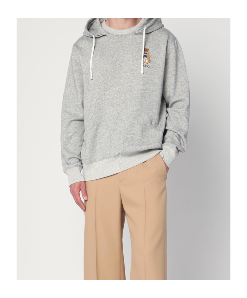Polo Ralph Lauren Gray Polo Bear Hoodie In Gray