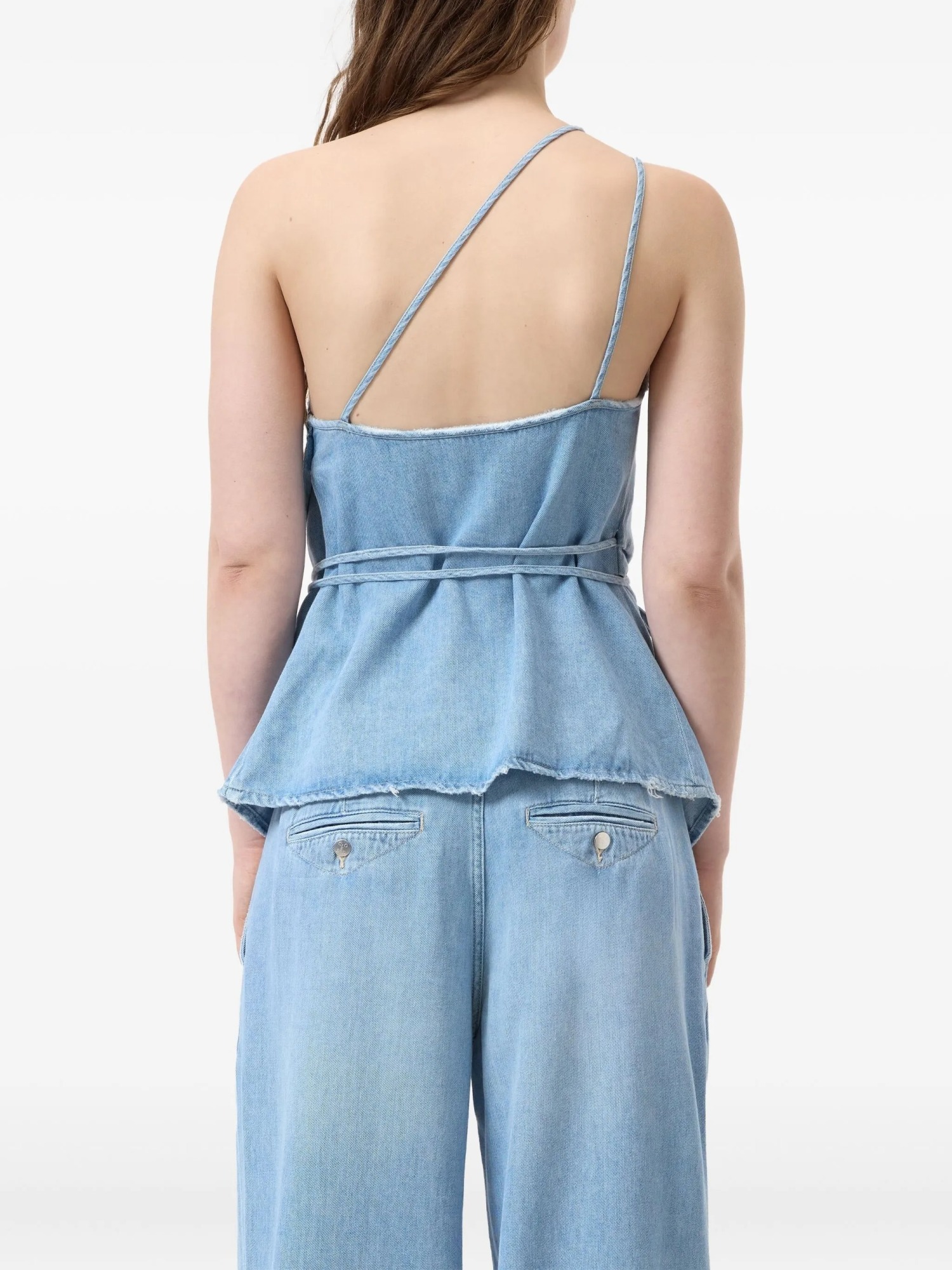Shop Closed Wrap-design Denim Top