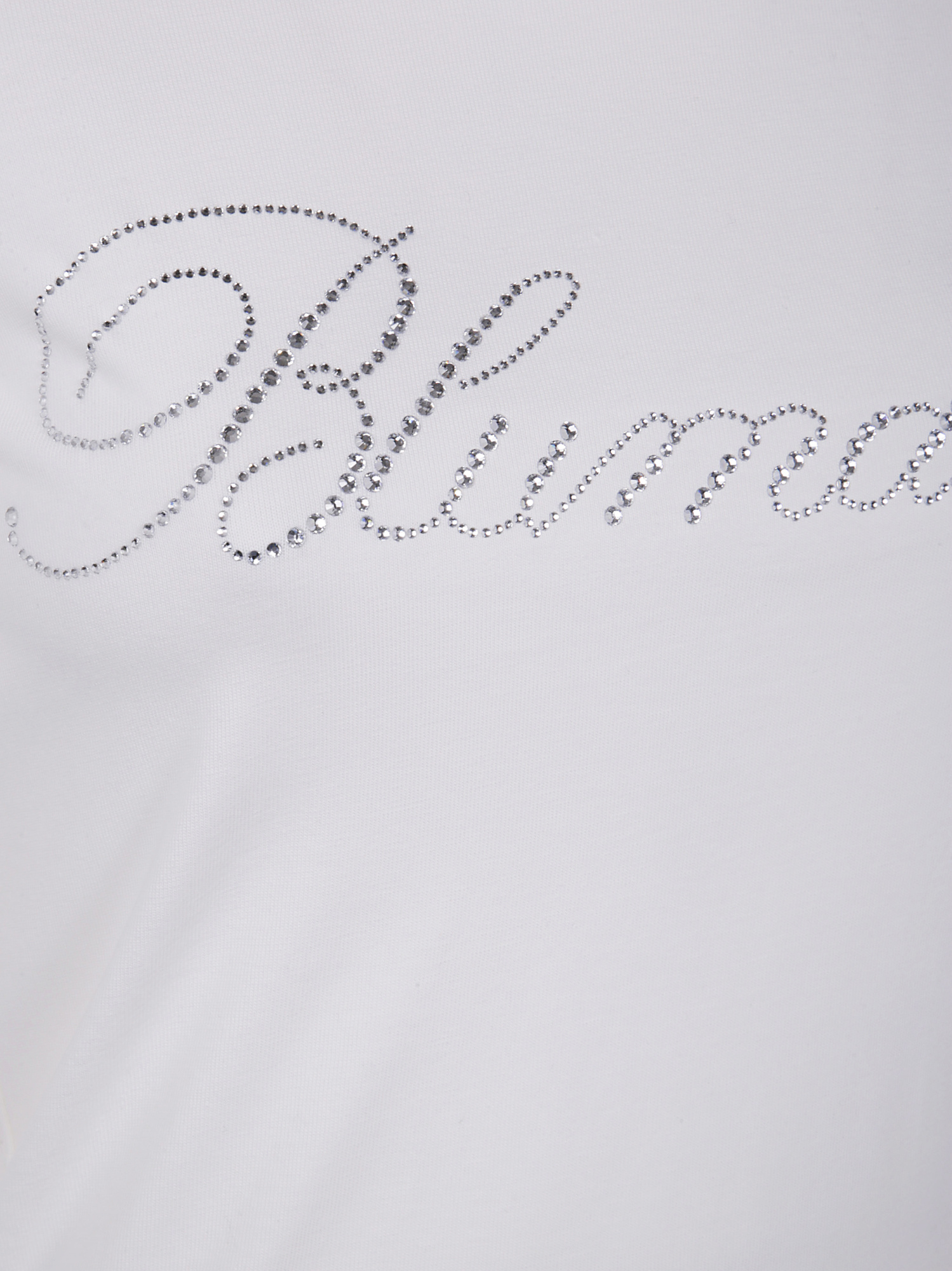 Blumarine T-shirt With Studs And Rhinestone Embroidery In White